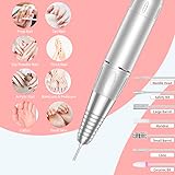 Portable Nail Drill Professional 35000 RPM, MOCOWIND Rechargeable Electric Nail File Machine for Acrylic Nails Gel Polishing Removing, Cordless E-File with Bits Kit for Manicure Salon Home, White