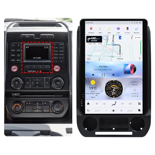 Android 13 Touch Screen Car Radio for Ford F150 Raptor 2015-2022 Tesla Style Car Stereo Update Wireless Carplay Android Auto Bluetooth WiFi GPS Navigation Head Unit Multimedia Video Player (SYNC 1)