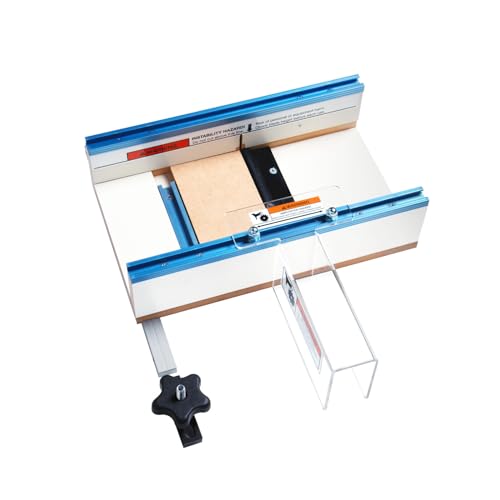 POWERTEC Table Saw Small Parts Crosscut Sled Kit w/Blade Guard, Aluminum Miter Bar, Miter Slot Stop & MDF Zero-Clearance Fence Support for Woodworking
