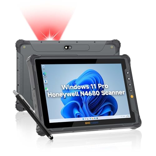 ONERugged Rugged Tablet with Barcode Scanner M10J, 10.1 inch Windows 11 Pro Enterprise Tablet w/Honeywell N4680 Scan Engine, 1D/2D QR Inventory Scanner, 8GB+128GB Industrial Work PC for WMS, Retail