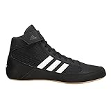 adidas Men's HVC Wrestling Shoes, Black/White/Iron Metallic, 6.5