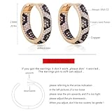 Fashion Cubic Zirconia Women Leopard Hoop Earrings Bohemia Style Circle Huggie Earrings Statement Party Cheetah Earrings For Ladies(C)