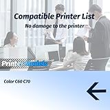 Compatible for Xerox C60 C70 Toner Cartridge Work for Xerox Color C60 C70 Printers, with Chip, High Yield 30000 Pages, High-Definition Printing (Multicolor)