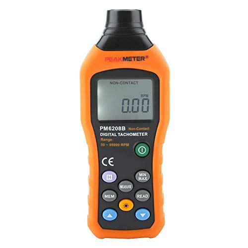 PM6208B Digital Tachometer Digital Non-Contact Tachometer RPM Speed Meter Revolution Meter Speed Measuring Instrument