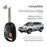 2 Keylessbest Replacement for 1999 2000 2001 2002 2003 Lexus RX300 Key Fob Remote Control N14TMTX-1 3 Buttons 312MHz