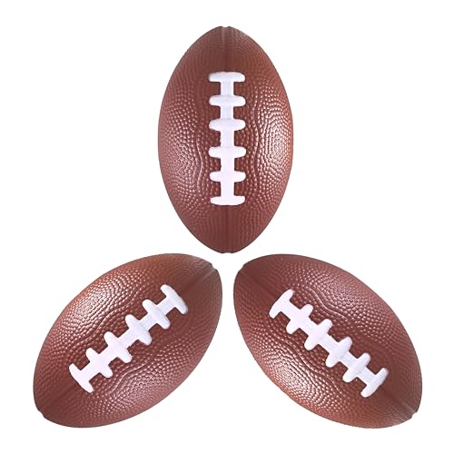 LMC Products 3 Pack of Mini Foam Footballs for Kids - Small, Tiny Football 4.75" in Length - Little Toy Football (Brown)