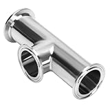 DERNORD 1.5 Inch Tri Clamp Tee 3 Way Instrument Tee Fittings Stainless Steel 304,38mm Pipe OD for Brewing System