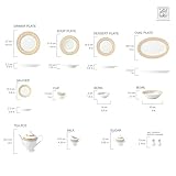 Joseph Sedgh Collection 57-Piece Bone China Dinnerware Set, Service for 8, White and Golden Greek Key