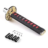 Dyno Racing Universal JDM Katana Samurai Sword Shift Knob Shifter 200MM with Dust Cover Shift Knob Collars with Adapters