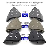 Goodithy 2PCS Steering Wheel Control Switch Buttons Covers, Multifunction Steering Wheel Buttons Kit Trim Replacement For Mercedes Benz W211 E350 E400 E500 E550 2118206110 (Gray)