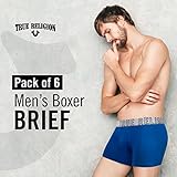 True Religion Mens Boxer Briefs Cotton Stretch Underwear for Men Pack of 6 Blue/Black