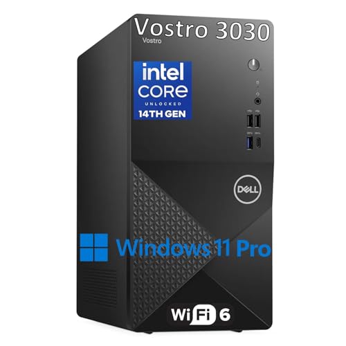 Dell Desktop Computers Tower PC for Home Business Student, 14th Gen Intel Core i3-14100 (Beat i5-12400), 64GB DDR5 RAM, 2TB PCIe SSD, WiFi 6, Bluetooth, Keyboard and Mouse, Windows 11 Pro