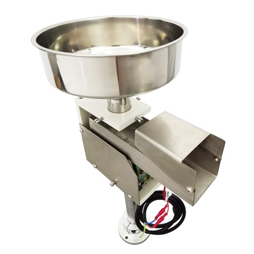 EQCOTWEA Hopper Type Direct Vibration Feeder Stainless Steel Vibratory Hopper Automatic Disc Vibrating Feeder Feeding Device Silo Vibrating Disk Silo 7.4"/18.7cm Round Silo 110V