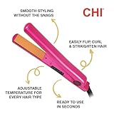 CHI Tourmaline Ceramic Hair Straightening Flat Iron | 1" Plates | Pure Pink | Professional Salon Model Hair Straightener