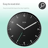 ZEON Round Analogue Wall Clock, Easy to Read Black Wall Clock for Living Room, Kitchen, Bedroom & Office, 30cm Diameter, CE4553