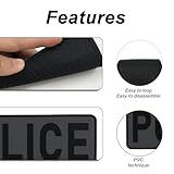 uuKen 3Pcs PVC Police Patches Gray Background for Hats Caps Vests Clothing Bags Backpacks (3 Pack, 1Pcs 4" x 1.4", 1Pcs 6" x 2", and 1Pcs 8.5" x 3")