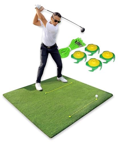 Tee Claw Golf Tee Holder, Great for Golf, Baseball and Softball for Putting Training Aid, Foot Placement, for Indoor and Outdoor Training, Made in USA (4 Pack Yellow/Green)