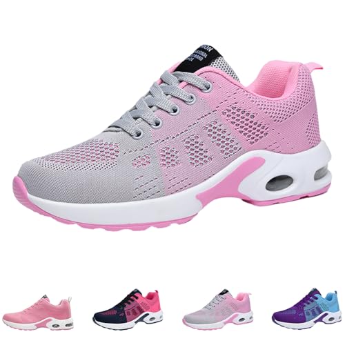 Musabela Orthopedic Shoes for Women, Mesh Breathable Casual Sneaker Shoes, Lightweight Fashion Walking Shoes (Gray Pink, Adult, Women, 8.5, Numeric, US Footwear Size System, Medium)