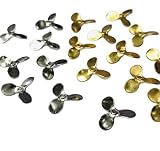 KTGCOZS Pack of 100 Propeller 3-Blades Copper Fishing Lure Sequins Metal Spoon Propeller JIG DIY Hard Bait Accessories Gold Silver Spinner Fishing Flies Hook (Silver 100pcs)