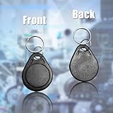 50PCS ID 125KHz RFID Key Tag Writable Rewritable T5577 Key Fob Tag for RFID Writer Black (Original Blank Chip)