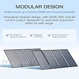 EF ECOFLOW 4PCS 125W Solar Panels, 500W Bifacial Rigid Modular Solar Panel Up to 25% Efficiency with IP68 Waterproof Rate, Adjustable Support and Solar Angle Guide for Camping, RVs & Home