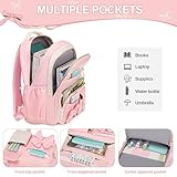 DIGOBAY Backpack for Girls, 3PCS Girls Backpack for School with Lunch Bag Pencil Case, Cute Kids Bookbag Teens Backpack for Kindergarten Elementary Preschool Middle School (Pink)