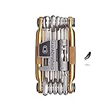 Crankbrothers Multi Tool M 17 Bike Tool - MTB Multi-Tool Gold - 17 bicycle tools (17 in 1 tool), ergonomic and lightweight