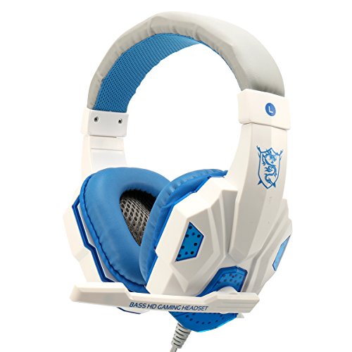 Hitommy SY830MV Deep Bass Game Headphone Stereo Over-Ear Gaming Headset Headband Earphone with LED Light - White