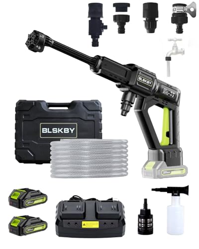 Portable Cordless Pressure Washer with Faucet Adapter - 2 Pack Batteries 950PSI Cordless Power Washer Battery Operated with 6-in-1 Nozzle, Foam Cannon for Home & Garden
