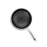 HexClad Hybrid Nonstick 10-Inch Wok, Stay-Cool Handle, Dishwasher and Oven Safe, Compatible with All Cooktops, Induction Ready