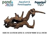 Artificial Mopani Wood Aquarium Decoration 13 Inches Long, Resin Realistic Large Driftwood Fish Tank Ornament | Large Sized Ornament Safe for Fish, Turtles & Reptiles