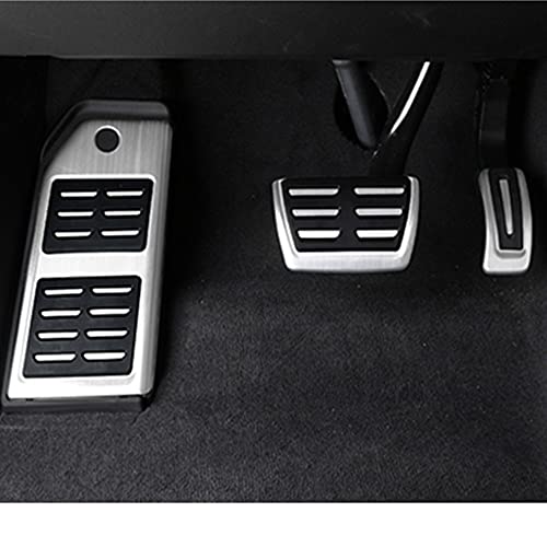 kashaipu Stainless Steel Pedal Cover Kit Compatible for Audi Q7 Q8 SQ7 SQ8 2017 2018 2019 2020 2021 2022 2023 2024 for Porsche Cayenne Touareg 2019-2024 No Drill Footrest Gas Brake Pedals 3Pcs Set