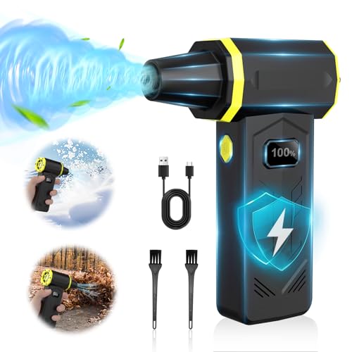 Compressed Air Duster, 360000RPM Electric Air Duster with LED Display, 4 Gear Adjustable Rechargeable Cordless Jet Dry Blower, Replace Compressed Air Can, Air Duster for Car, Computer, Home, Outdoors