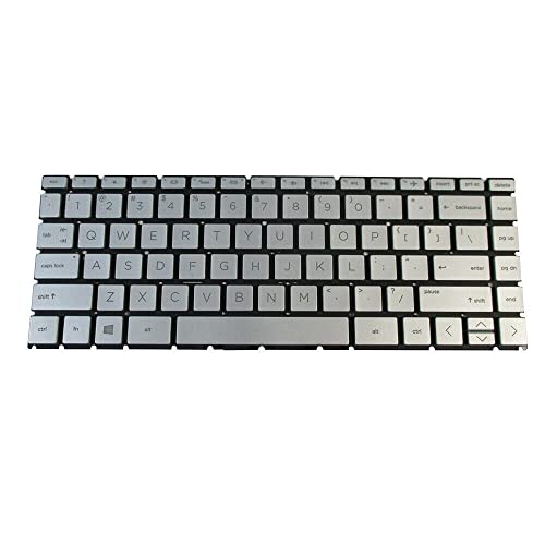 Yesvoo US Silver Backlit Keyboard for HP Pavilion X360 14-CD 14M-CD 14T-CD 14-CE 14-DK, P/N: NSK-XM3BW01 9Z.NF2BW.301 SG-93240-XUA SN6175BL