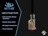 6 ft - 12 Gauge Heavy Duty Extension Cord - Lighted SJTW - Indoor/Outdoor Extension Cord by Watt's Wire - 6' 12-Gauge Grounded 15 Amp Extension Cord Splitter