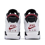 Nike Boy's Air Jordan 6 Retro GS Sneaker, White/Carmine-black, 4.5 Big Kid