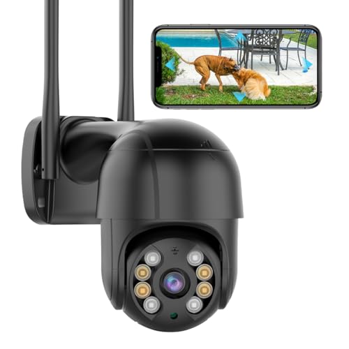 GESKS ICSEE WiFi Camera Security 4K 8MP Wireless PTZ Waterproof Human Detection Auto Tracking CCTV with Network Port, Alexa Supported (Single Lens 8MP)