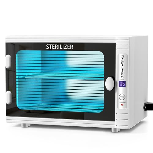 VERYTOP Professional UV Sterilizer Cabinet, 12L UV Sanitizer Box UV Light Nail Tool Cleaning Machine with Time Setting, UV Light Sterilizer for Esthetician,Manicurist,Spa,Tattoo,Barber&Salon(12L)
