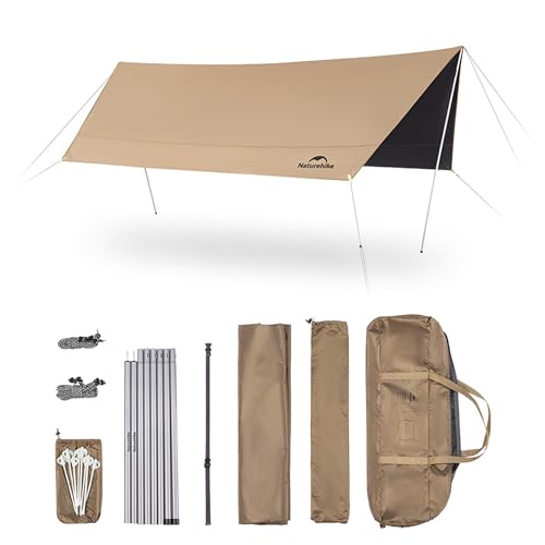 windhike Naturehike 18000MM+ Waterproof Camping Tent Tarp, Outdoor Rain Shelter & Windproof Camping Canopy, UV Protection UPF2000+ Shelter for Camp, Hiking,Backpacking, Heat Blocking