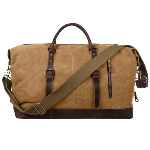 S-ZONE Duffle Bag for Travel Canvas Duffel Bag Carry on Weekender Bag for Men