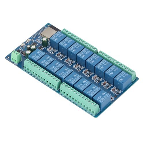 16 Channel Relay Module, Smart Home Relay Board with ESP32-WROOM-32E, DC5-12V Power Supply, 16 Channel Relay Switch, and BLE Module for IDE Compilation