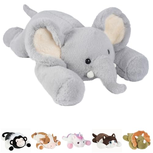 GILFWM Weighted Stuffed Animals Elephant - 25" Big Stuffed Animal Toy Pillow for Kids & Adults, 5 lbs Ultra-Soft Washable Weighted Plush