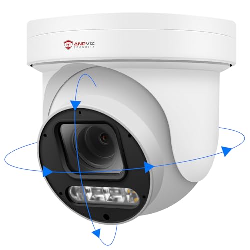 Anpviz 4K 8MP PoE PTZ Camera Outdoor, 5X Optical Zoom 2.7~13.5mm Lens, Pan 280° Tilt 90° IP Security Camera Human Vehicle Detection, Spotlight&Sound Alarm, 2 Way Talk, SD Card Slot, IP66 (U Series)