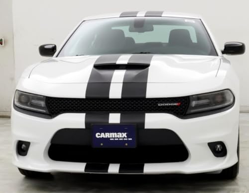 Matte Black 6" Dual Plain Racing Rally Stripe Stripes Vinyl Decal Decals Graphic Graphics Compatible with Any Year Dodge Charger
