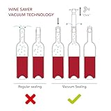 Vacu Vin Wine Saver Vacuum Stoppers - Set of 6 - Gray - for Wine Bottles - Keep Wine Fresh for Up to a Week with Airtight Seal - Compatible with Vacu Vin Wine Saver Pump