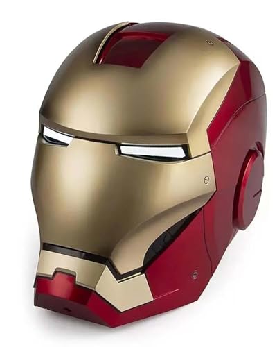 FROBON Wearable Iron Mask with eyes glow 1:1Adult Wearable Mask for Halloween&Birthdayand&Christmas for boys teen gifts(Medium)