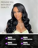 MEGALOOK 6x5 Wear and Go Glueless Human Hair Pre Plucked Pre Cut Lace 12A 220% Density Upgraded Glueless Body Lace Front Wigs Human Hair Real Bleached Tiny Knots 26 Inch