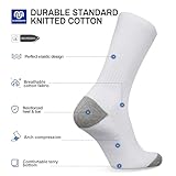 Closemate 6 Pairs Mens Cushion Crew Socks Moisture Wicking Athletic Cotton Socks for Sport Training Work(6White, Size XL)