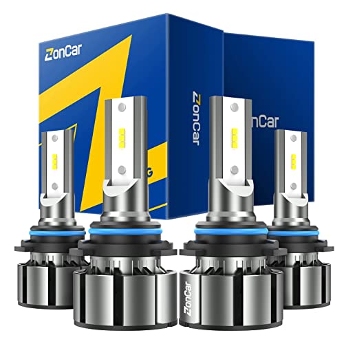 ZonCar 9005/HB3 9006/HB4 LED Bulbs Combo, 24000LM 6500K Cool White Super Bright, Turbo Cool Fan, Pack of 4
