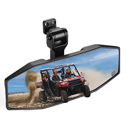 KEMIMOTO Rear View Mirror Tool free Adjustable Compatible with Polaris Ranger 1000 XP 900 500 570 / Crew Rearview Mirrors Accessories Wide View Convex Rear Mirror Replace 2879969